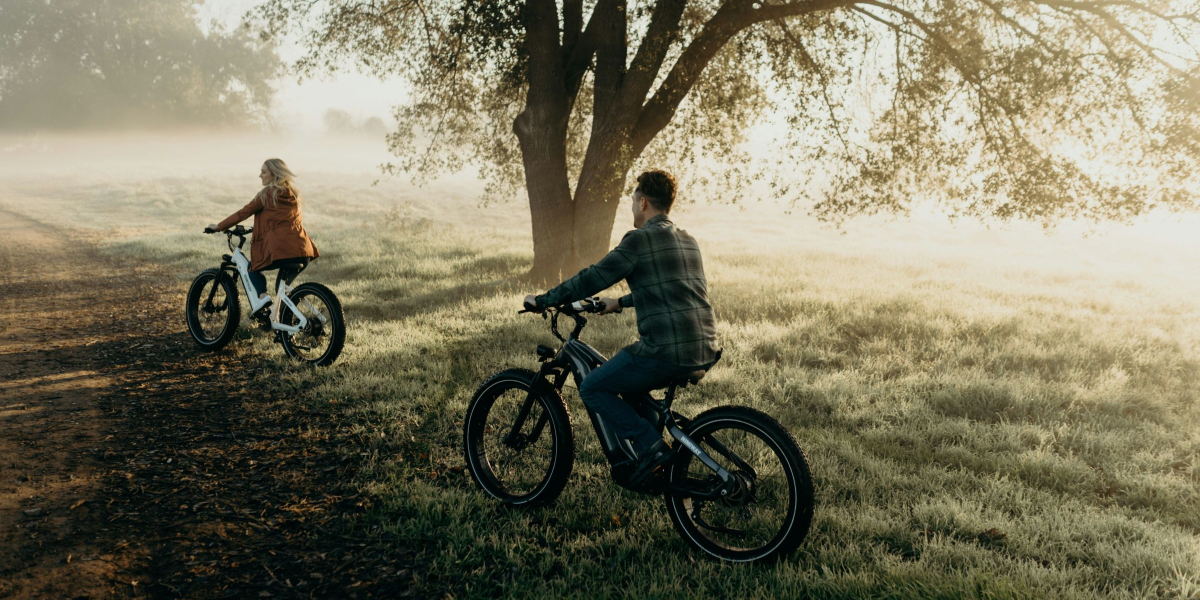 Couples biking