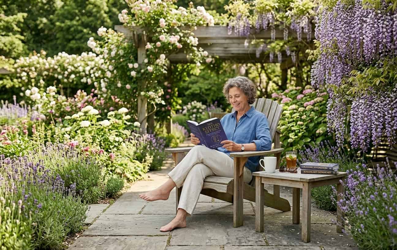 Senior woman reading the klotho effect